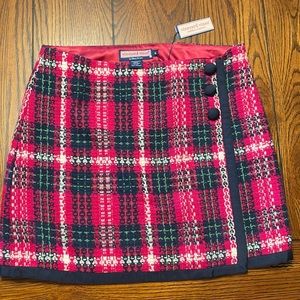 Plaid Skirt - Navy & Pink Tartan Wool - Vineyard Vines